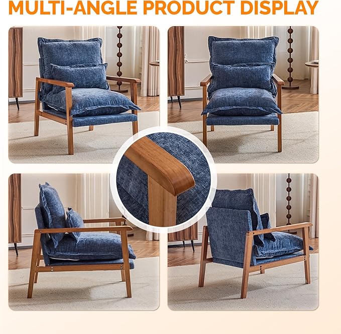 VINGLI Mid-Century Modern Cloud Accent Armchairs set of 2 - Image 3