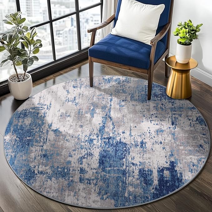 RELEANY Washable Area Rugs 8ft Non-Slip Modern Abstract Soft - Image 6