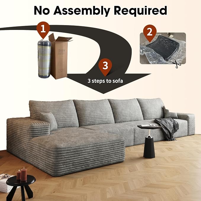 136" Sectional Couches for Living Room Cloud Couch Sofa - Image 7