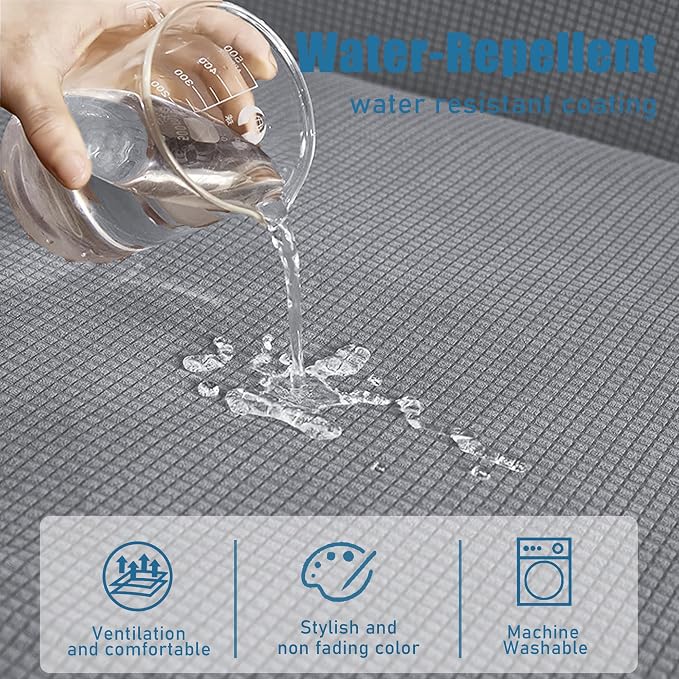 Water Repellent Couch Cushion Cover 3 Pieces Sofa Seat Cushion Covers, Stretch - Image 2