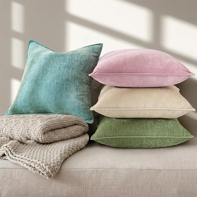 decorUhome Summer Couch Euro Sham Throw Pillow Covers 22x22 Set of 2, - Image 5