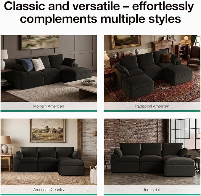 Novilla 104.3" Modular Cloud Couch, Modern Sectional Sofa - Image 22