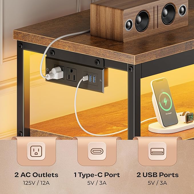 Huuger LED TV Stand for Bedroom, 47 Inch Dresser TV Stand for 43, 55 Inch TV - Image 5