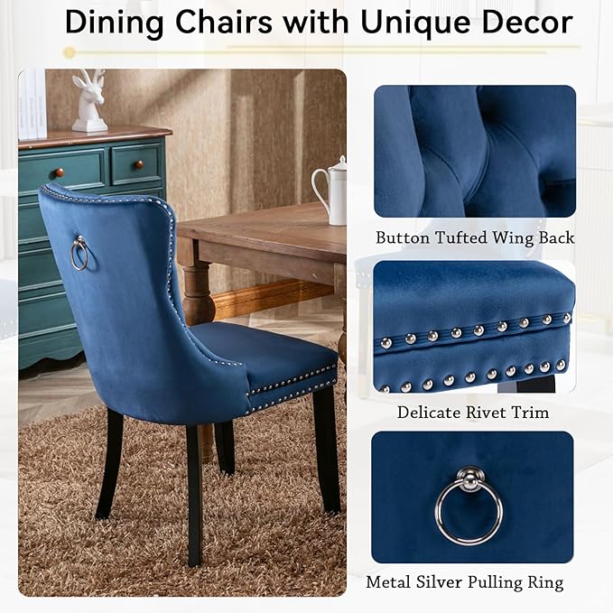 Henf 63"-79" Dining Table Set for 4, 5 Pieces Extendable Dining Table and 4 - Image 6