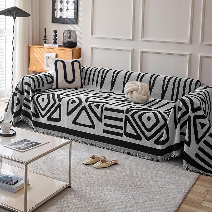VClife Bohemian Couch Covers for Dog, Minimalism Checkered Sofa Furniture - Image 4