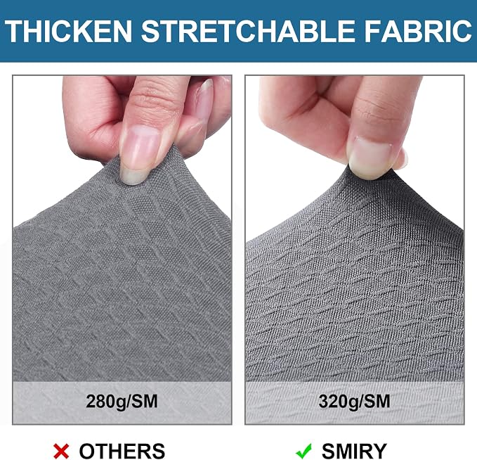 Smiry Waterproof Seat Covers for Dining Room Chairs Set of 4, Stretch Jacquard - Image 4