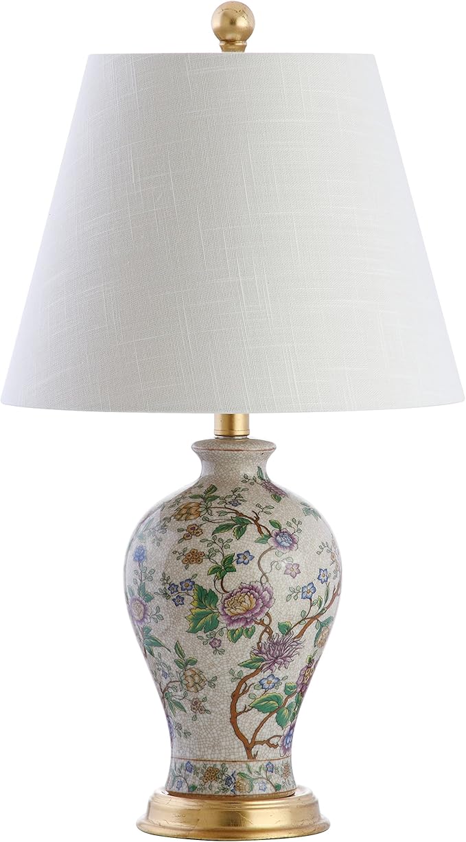 JONATHAN Y 24" Multi-Colored/Gold French Country Ceramic Floral Urn Table Lamp - Image 8