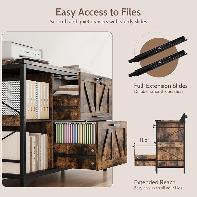 44" File Cabinet, Lateral Filing Cabinet - Image 6