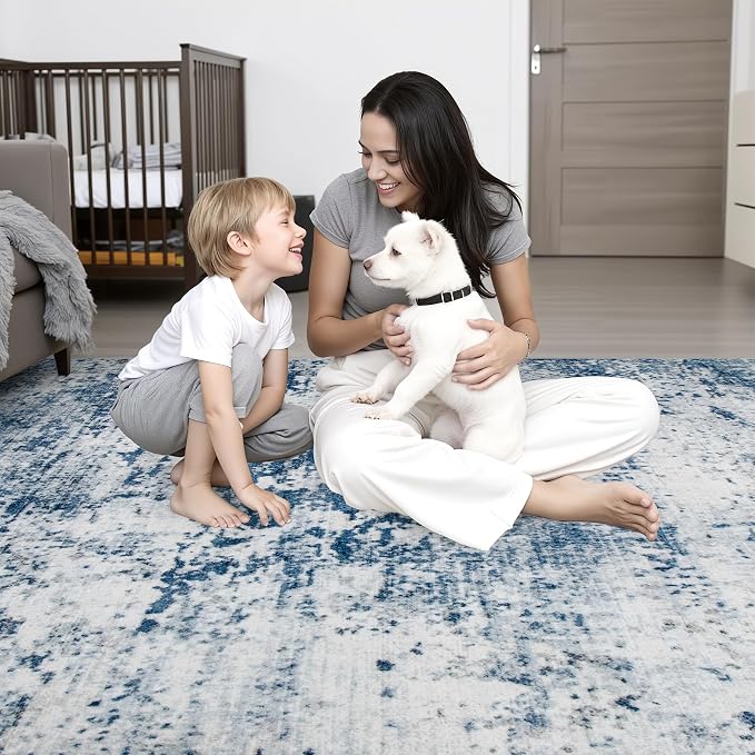 Washable Area Rug 3x8 Entryway Rug: Washable Modern Abstract Soft Thin Rug - Image 8