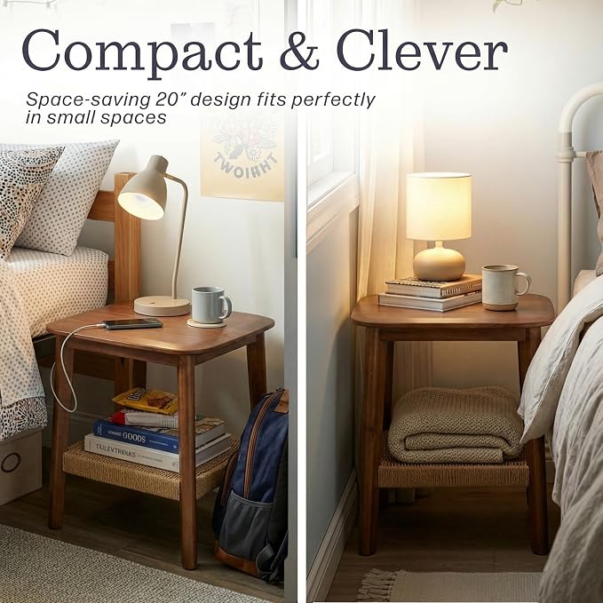 Alaterre Furniture Calais 2-Tier Solid Wood End Table - Image 5