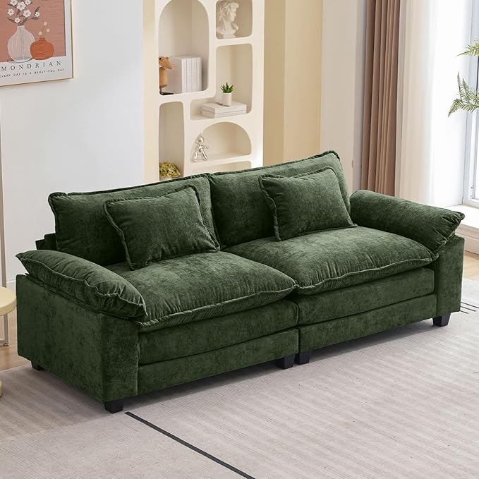 Oprisen 86" Modular Sectional Sofa, Comfy Cloud Couch Sectional Sofa, Chenille by Oprisen