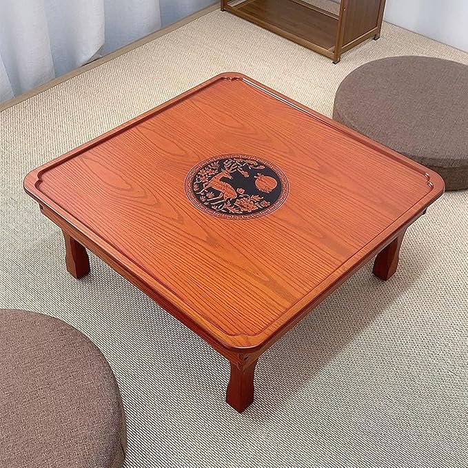 Rectangle Coffee Table, Japanese Style Solid Wood Floor Table by Unknown