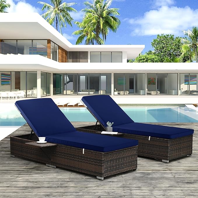Chaise Lounge Cushion for Outdoor Furniture, Waterproof Fade and Tear Resistant - Image 6