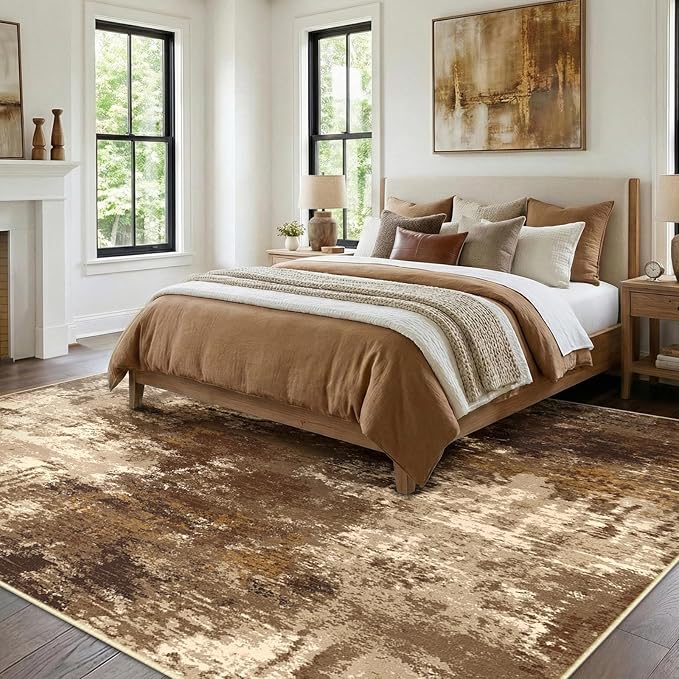 RELEANY Washable Area Rugs 9'x12' Non-Slip Modern Abstract Soft - Image 2