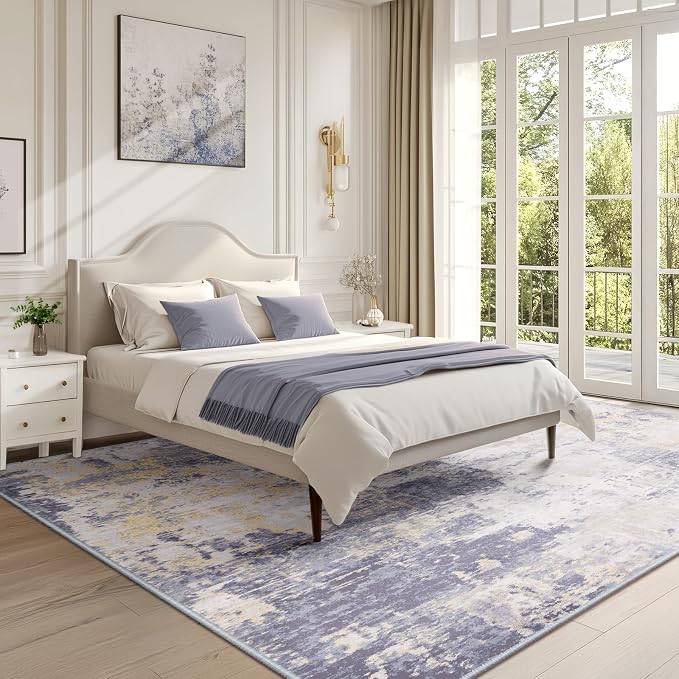 RELEANY Washable Area Rugs 9'x12' Non-Slip Modern Abstract Soft - Image 7