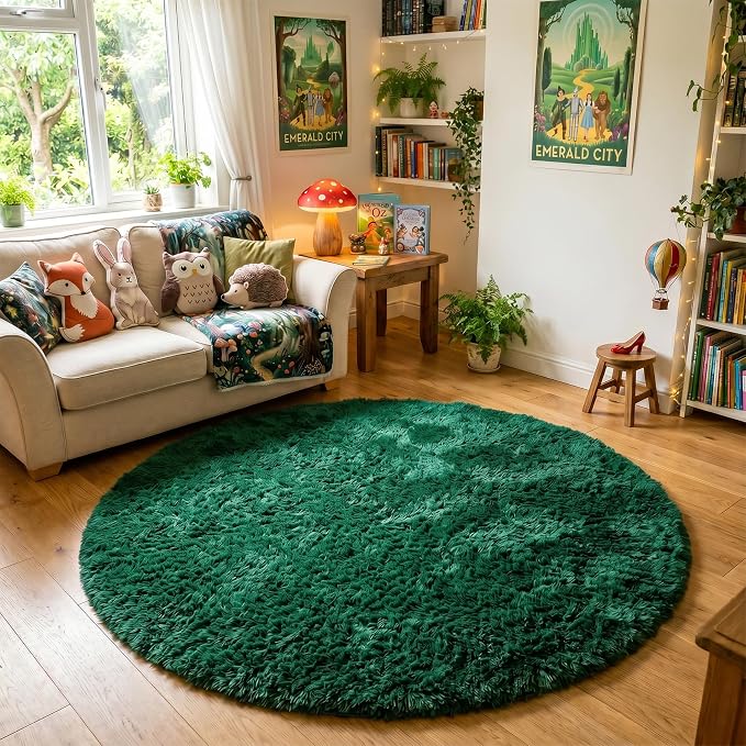 Amdrebio Dark Green Round Rug 6Ft - Image 5