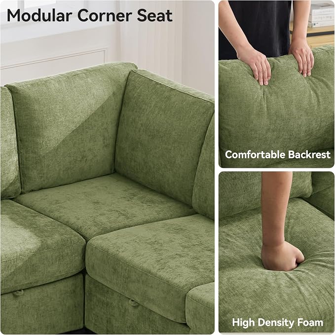 104'' U Shaped Modular Sofa, Sectional Couches - Image 4