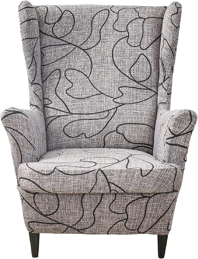KRFOONN Wingback Chair Covers Slipcovers 2 Piece Stretch Wing Chair Covers by KRFOONN
