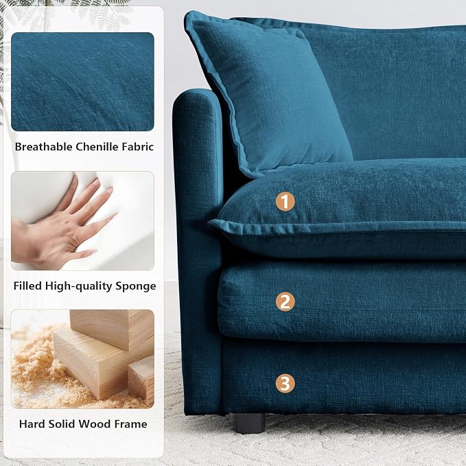 mikibama Modular Sectional Sofa, 146.5 Inch L Shaped Couch Set - Image 4