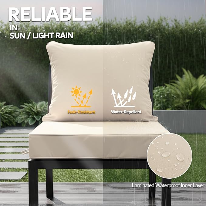 24x24 Inch Outdoor Chair Cushions Set of 4, Patio Furniture Cushions - Image 3