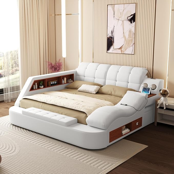 King Size Smart Multifunctional Bed Frame, Platform Bed by AFARTISANFURNITURE