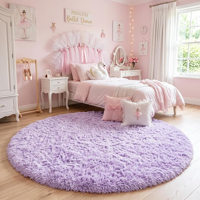 Amdrebio Light Purple Large Round Rugs 8Ft - Image 2
