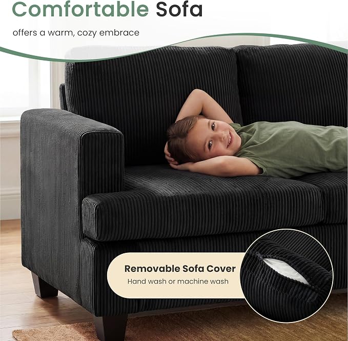 YOUDENOVA 3 Pieces Corduroy Couch Set - Image 7