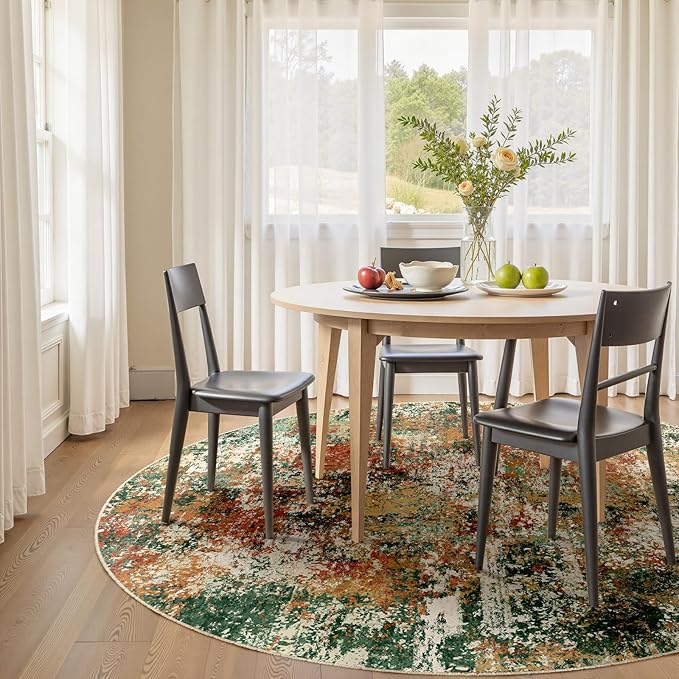 RELEANY Washable Area Rugs 8ft Non-Slip Modern Abstract Soft - Image 2