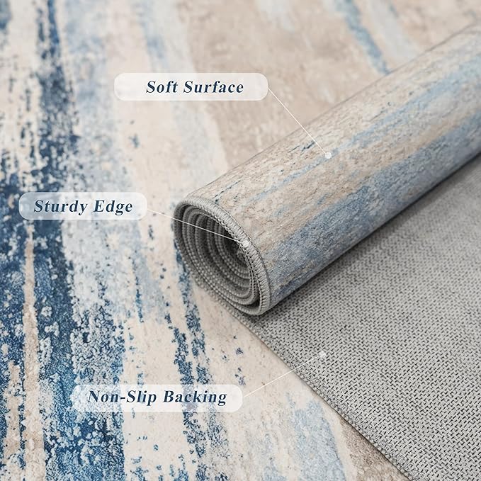 YOUFORTONG 2x8 Runner Rug Washable: Modern Abstract Kitchen Hallway Stain - Image 6
