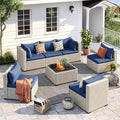 UDPATIO Outdoor Patio Furniture Set, 7 Piece Modular Sectional Sofa by UDPATIO