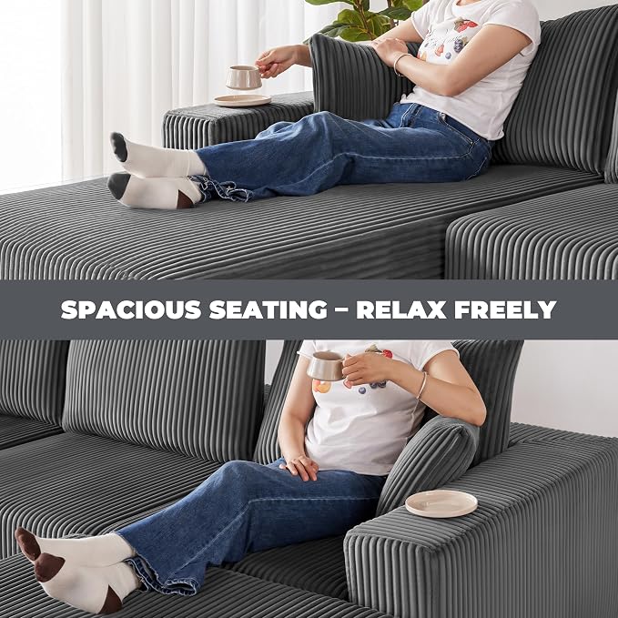 Weture 108” Modular Sectional Couches, Modern Modular U-Shape Sofa - Image 5