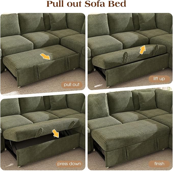 Ihanherry 7-Seater Large Sectional Sofa Bed - Image 7