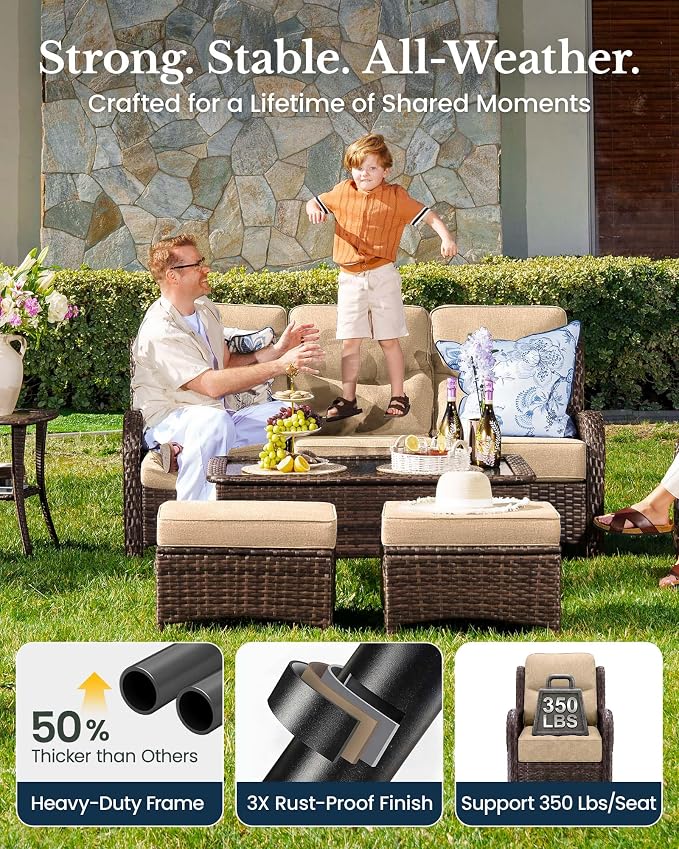 HILLGA 6-Piece Luxury Patio Furniture Set - Image 6