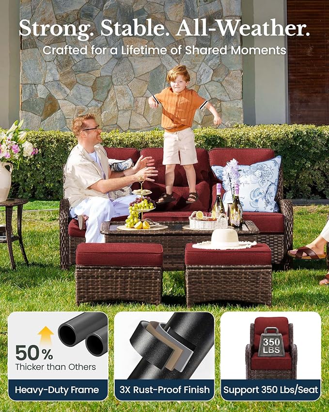 HILLGA 6-Piece Luxury Patio Furniture Set - Image 6