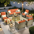 ovios 9 Pieces Patio Furniture Set, Outdoor Wicker Sofa Couch by OVIOS