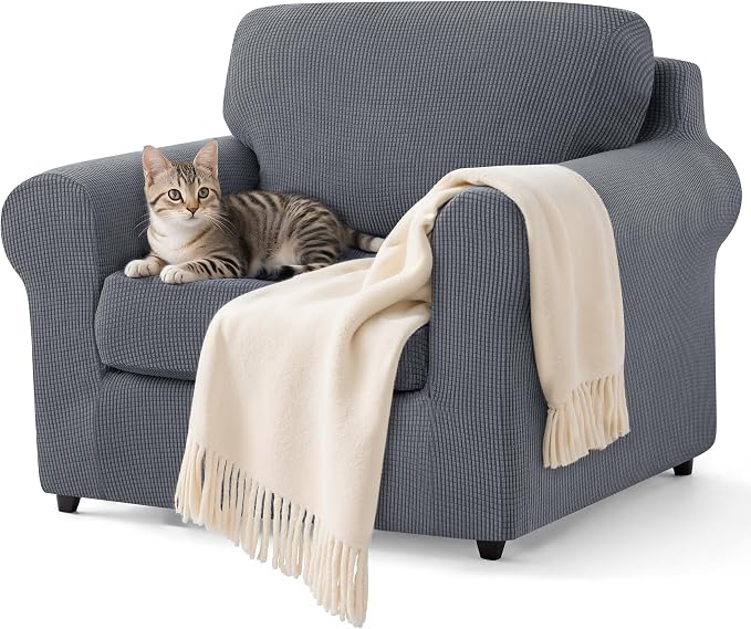 SUBRTEX 3 Pieces Stretch Sofa Slipcover Sets Couch Cover Sets Backrest Cushion by Subrtex