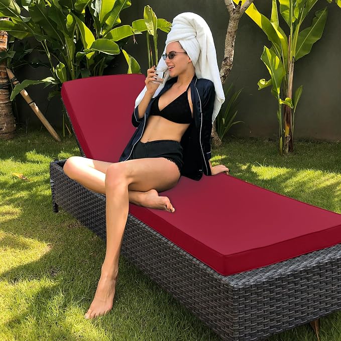Chaise Lounge Cushion for Outdoor Furniture, Waterproof Fade and Tear Resistant - Image 7