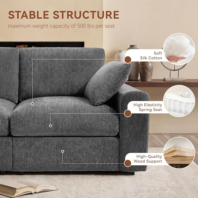 Ihanherry 141" Oversized Cloud Sectional Couches - Image 4
