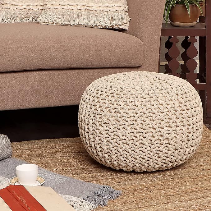 REDEARTH · Round Pouf Ottoman - Image 2