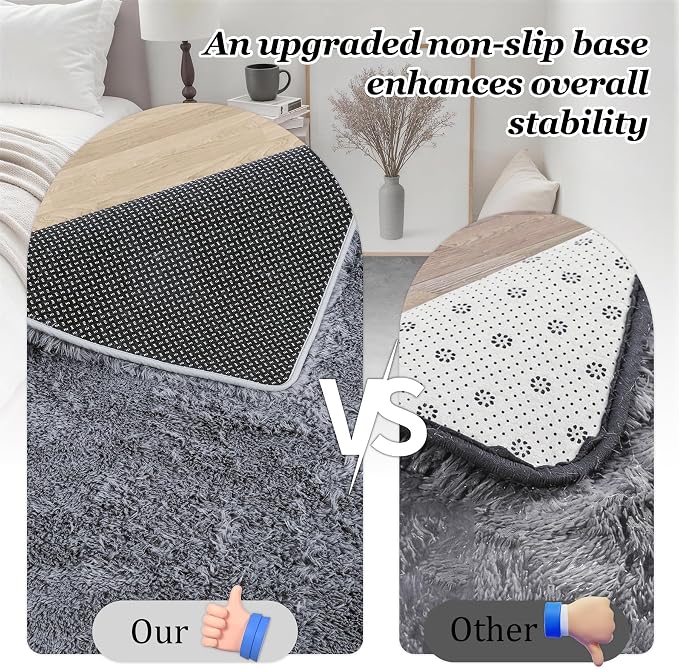 Fluffy Area Rugs 9x12 Living Room Bedroom: Ultra Soft Shag Rug Upgrade Non-Slip - Image 6