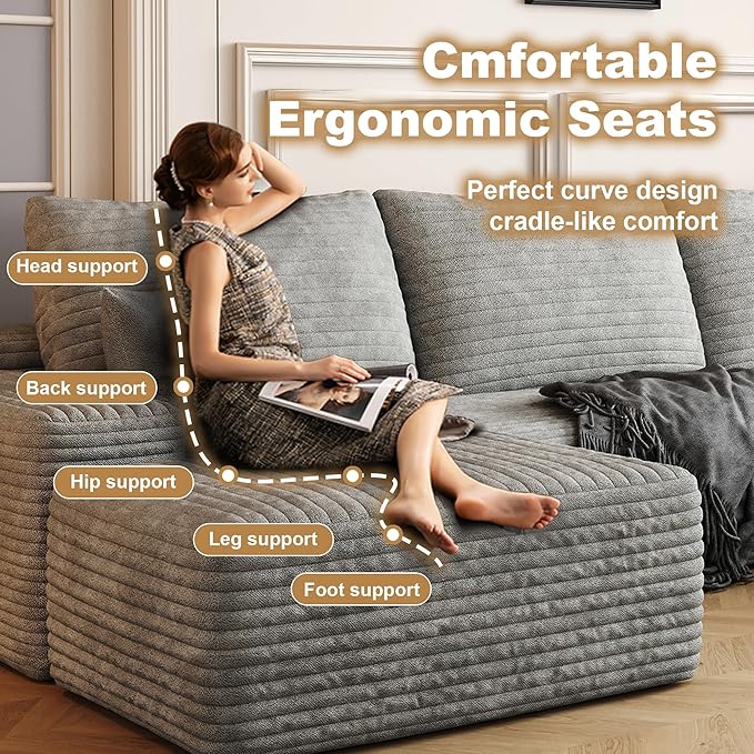 AUGOP 108" Sectional Couches for Living Room Modern Modular Sofa - Image 5