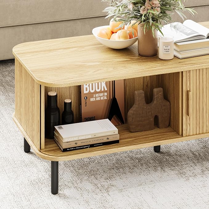 ONBRILL 47.2 Inch Mid Century Modern Coffee Table - Image 4