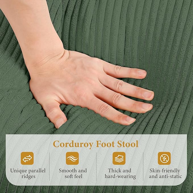 Vesgantti Large Ottoman for Modular Sofa, 29.5" Corduroy Pouf Ottoman - Image 3
