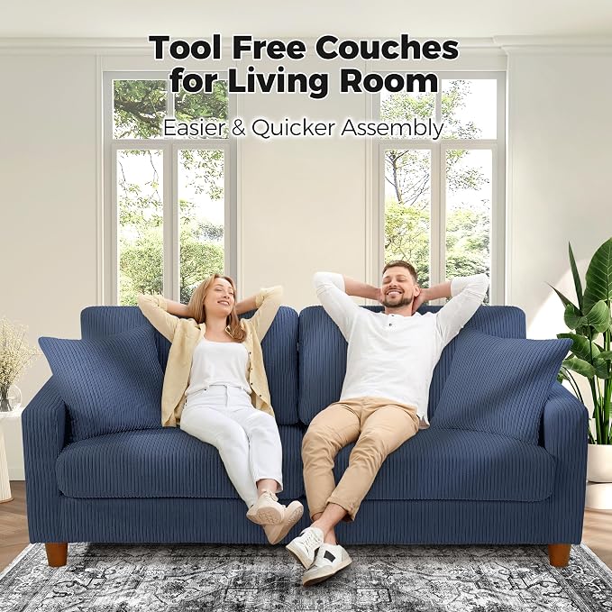 Kidirect 70in L Shaped Couch, Modular Sofa No Tool Assembly, Comfy Sectional - Image 3