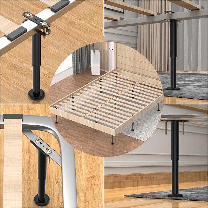 Wlrrcwdttc 2 Pcs Adjustable Height Bed Support Legs 5.9-10.5 inch, Bed Frame - Image 4