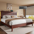 Lifezone King Bed Frame with Headboard, Solid Wood Bed Frame King Size with by Lifezone