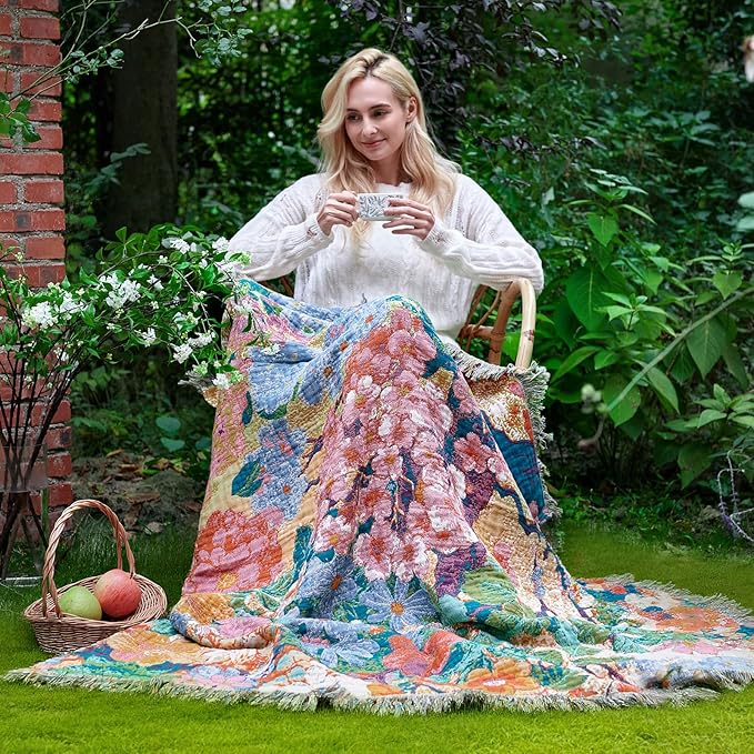 LUTBM Boho Throw Blanket for Couch Sofa Chair Cotton Summer Blankets for - Image 5