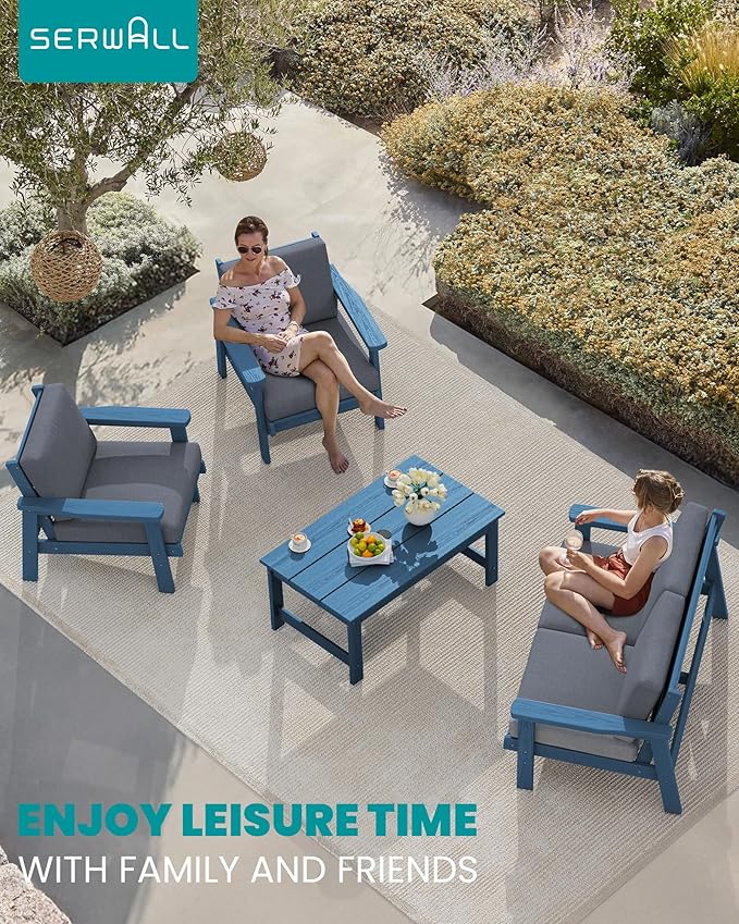 SERWALL HDPE Outdoor Patio Loveseat - Image 3