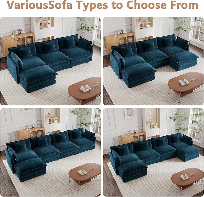 mikibama Modular Sectional Sofa, 146.5 Inch U Shaped Couch Set - Image 6