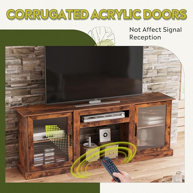 WLIVE Farmhouse TV Stand for 75 inch TV, Entertainment Center - Image 5